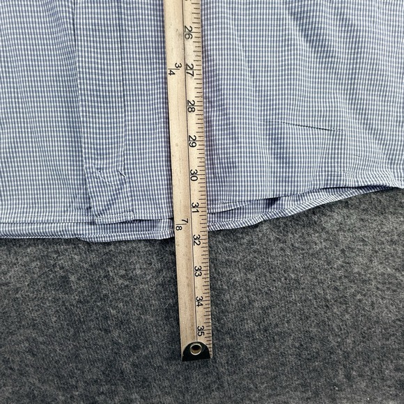 HUGO BOSS Mens 16‎ 41 Blue Check Long Sleeve Dress Shirt Modern Business Casual - Picture 5 of 8